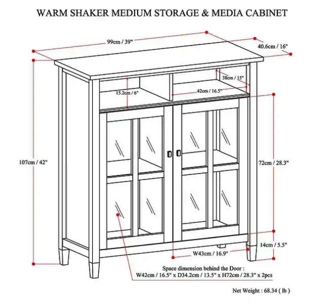 Mission Craftsman Solid Pine Multipurpose Cabinet